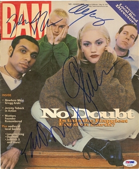 No Doubt Group Signed 10 x 12 Bam Magazine Cover With 4 Signatures Including Stefani (PSA/DNA)